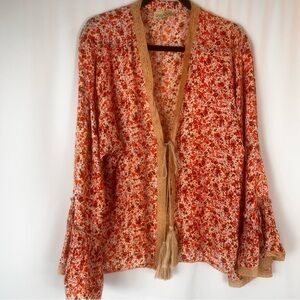 Anthropologie Nalini Beach Cover Up Cardigan Top Boho Tassel Tie Womens
One Size